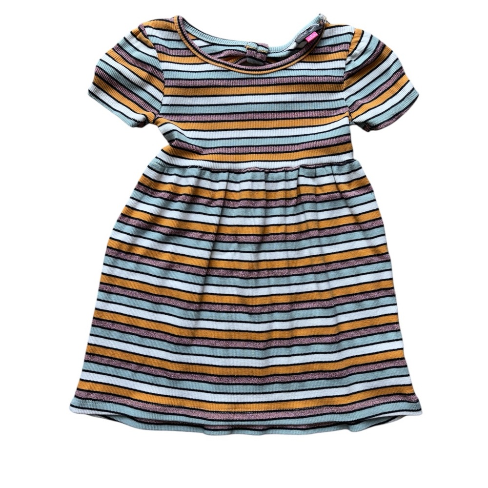 🌞 Vince Camuto Blue, Orange, and Pink Sparkle Casual Sundress